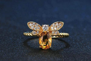 Citrine Bee Ring