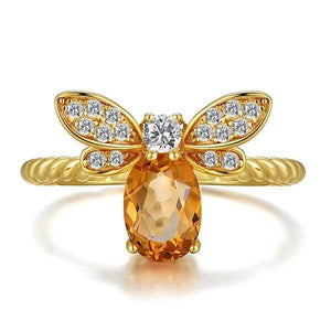 Citrine Bee Ring