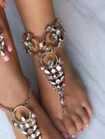 Crystal Trio Barefoot Sandal