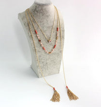 Load image into Gallery viewer, Double Tassel Necklace