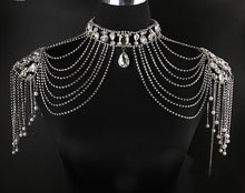 Load image into Gallery viewer, Crystal and Pearl Shoulder Chains