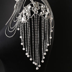 Crystal and Pearl Shoulder Chains